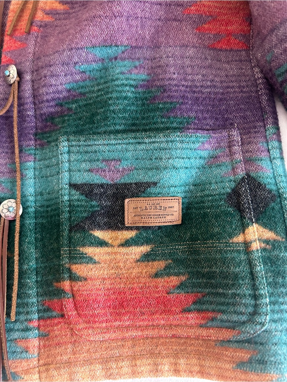RL Polo vintage Multicolor Aztec Wool Jacket - Picture 3 of 9
